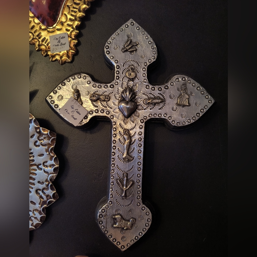 Handmade Milagros Wooden Cross